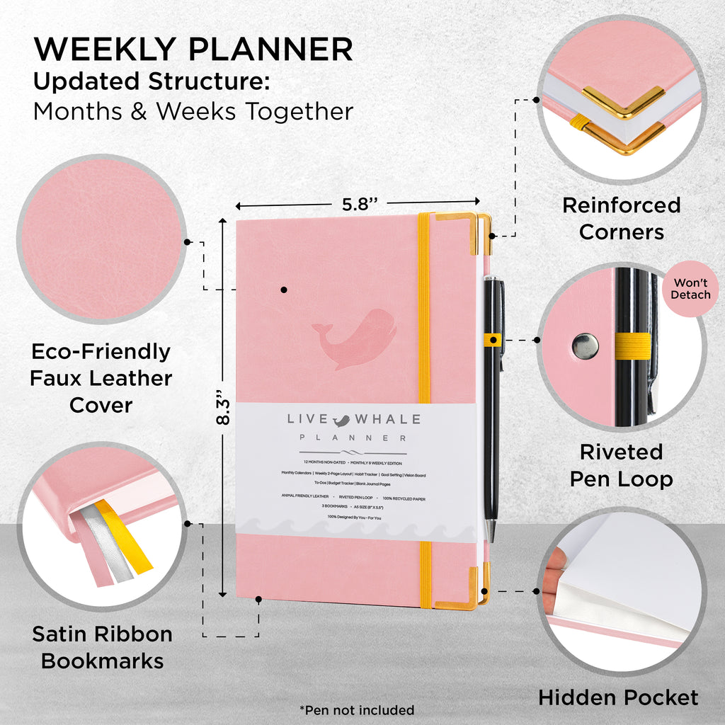 Weekly Planner, Pocket, Pink